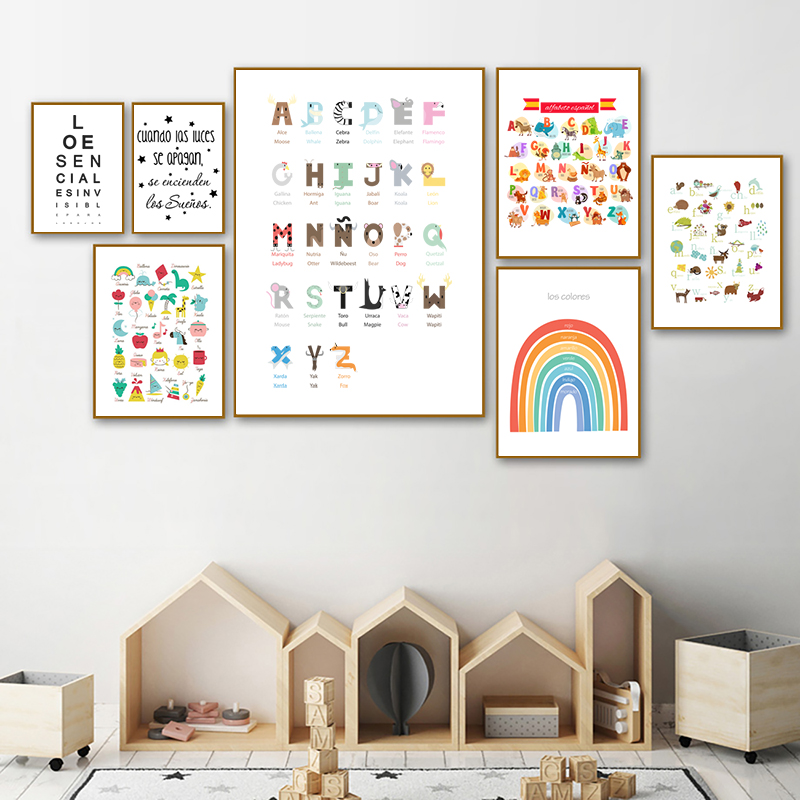 Spanish Kids Bedroom Art Decor - Baby Nursery In Spanish 评论和价格