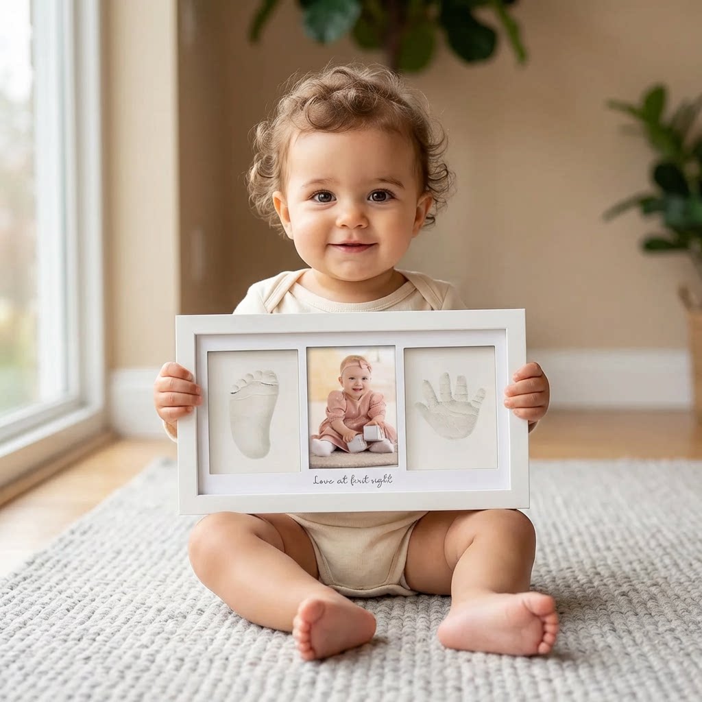 Baby Handprint Footprint Clay  - Baby Nursery Picture Frames 评论和价格