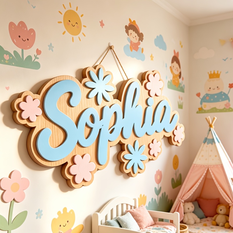 Personalized Floral Themed Nam - Baby Nursery Room 评论和价格